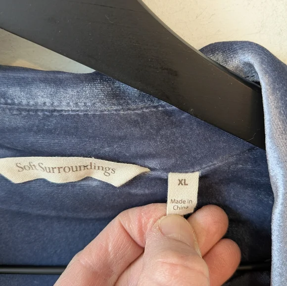 Soft Surroundings Women's Blue Velvet Blazer XL - Picture 4 of 5
